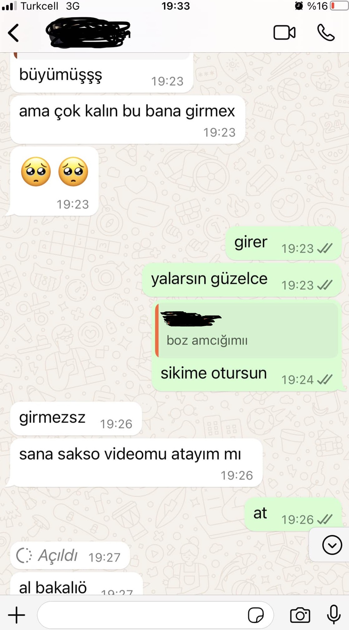 Cuckold whatsapp konuşmaları